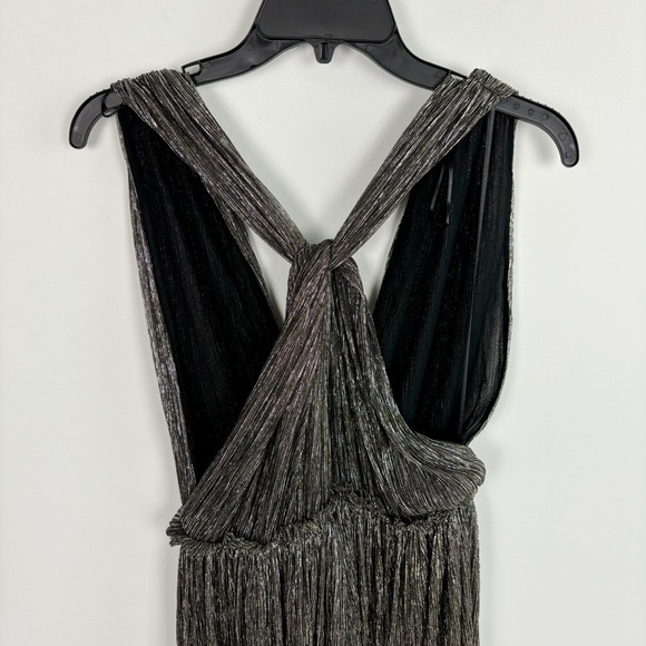 ZARA Limited Edition Maxi Dress With Metallic Silver Thread Size M - Picture 5 of 12